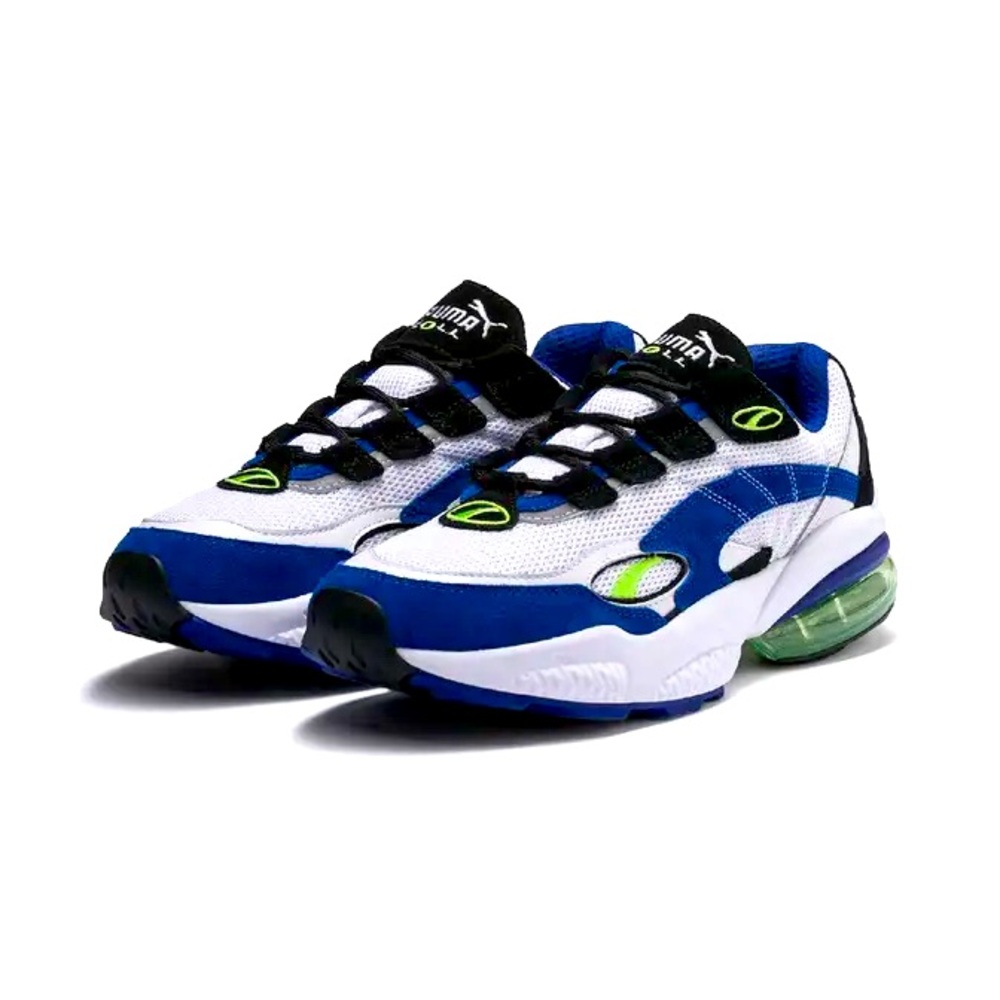 Puma cell venom neon green and blue gold sneakers men’s Sz 8.5 like new. No box.